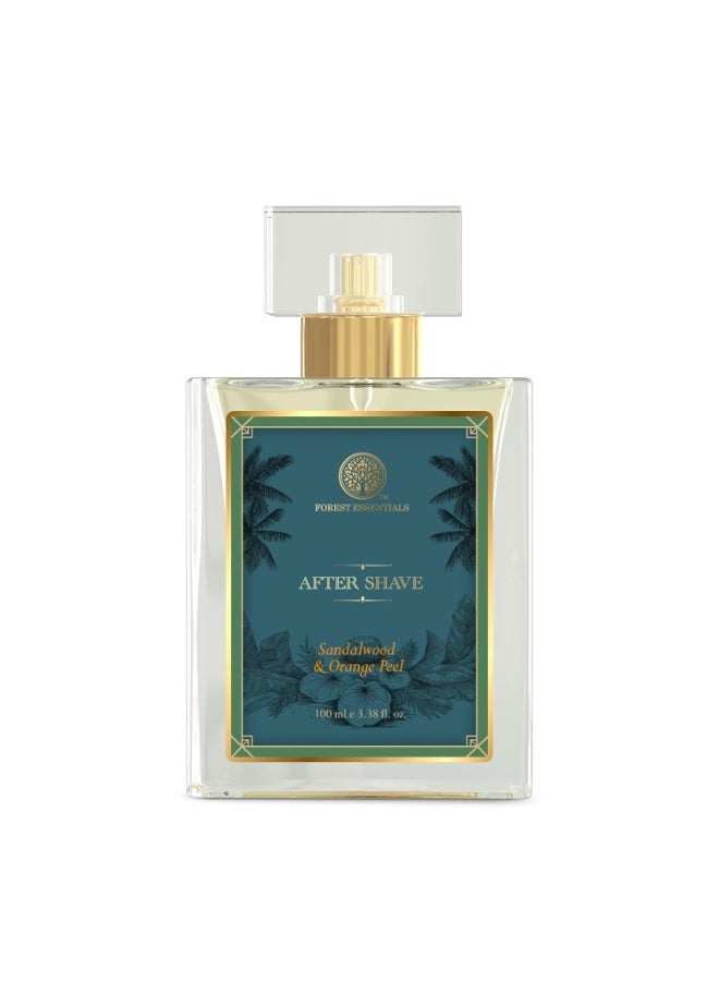 Forest Essentials Aftershave Spray Sandalwood & Orange Peel | With Aloe Vera Juice | Ayurvedic Post Shave Spray for Hydrating & Refreshing Skin 100 ml - Image 1